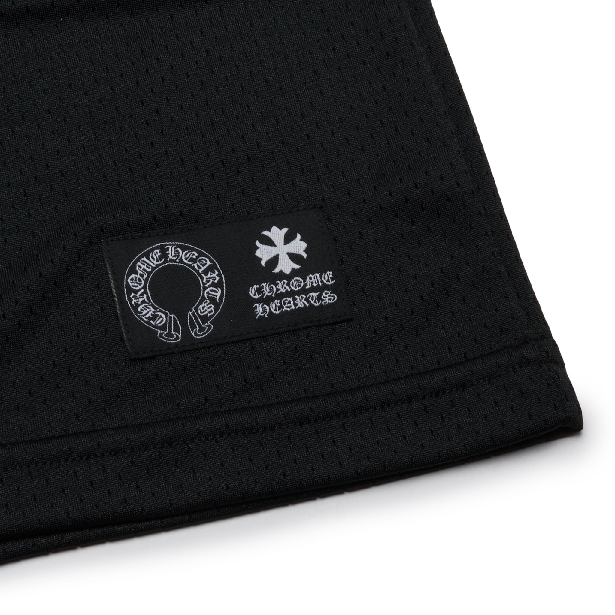 Corner view of Chrome Hearts Stadium Mesh L/S Black Jersey